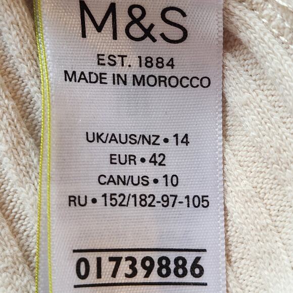 M & S Autograph Marks & Spencer Button Sleeve Ribbed Pullover Sweater Size 10 - Picture 5 of 13